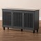Baxton Studio Fernanda Dark Gray 3-Door Wooden Entryway Shoe Storage Wide Cabinet 152-9166 - alternate 4